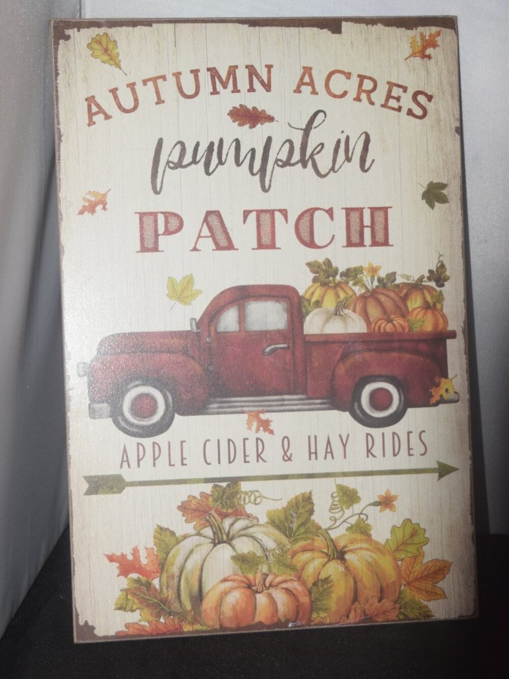 Vintage "Autumn Acres Pumpkin Patch" Wood Sign – Farmhouse Fall Wall Decor